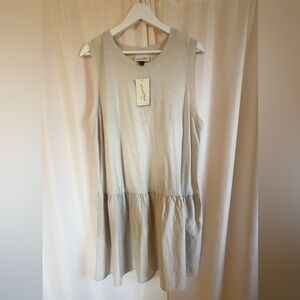 Universal Thread Light Beige Sleeveless Ruffle-Hem Tunic